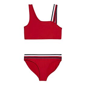 Tommy Hilfiger Global Stripe Bralette Bikini Set Κόκκινο