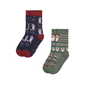 Ysabel Mora Christmas Edition Kids Socks 2pack Σκούρο Μπλε-Πράσινο