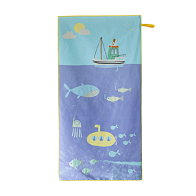 Nima Home Παιδική Πετσέτα Θαλάσσης Yellow Sub Microfiber (70*140cm) Μπλε Λιλά-Γαλάζιο