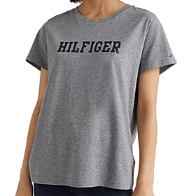Tommy Hilfiger Lounge Organic Cotton T-Shirt Γκρι Μελανζέ