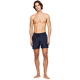 Tommy Hilfiger Original Logo Mid Lenght Swim Shorts Σκούρο Μπλε