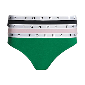 Tommy Hilfiger Woman Three Pack Repeat Logo Briefs Πράσινο-Μπλε Μαρίν-Ροζ