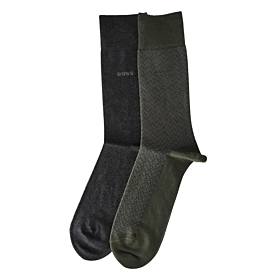 Hugo Men 2pack Socks MiniCube CC Χακί-Ανθρακί