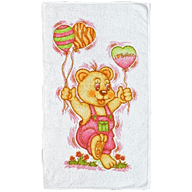 Talaris Παιδική Πετσέτα Προσώπου Bear Ballons 45x80 Λευκό-Ροζ