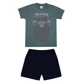 Pretty Baby Παιδική/Εφηβική Πιτζάμα Αγόρι Skater Identity No 12-16 Πράσινο-Μπλε Μαρίν