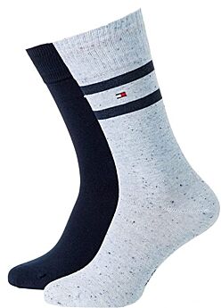Tommy Hilfiger Ανδρική Κάλτσα Σετ 2 Ζευγαριών Σκούρο Μπλε-Γαλάζιο
