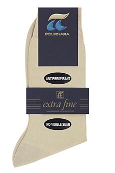 Πουρνάρα Ανδρική Κάλτσα Βαμβακερή Χωρίς Ραφές Μπεζ Ανοικτό 150