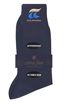 Πουρνάρα Ανδρική Κάλτσα Βαμβακερή Χωρίς Ραφές Μπλε Ράφ 150