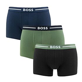Boss Three-Pack Of Stretch Organic Cotton Trunks Exclusive Waistband Multicolor
