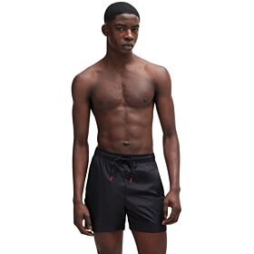 Hugo Fully Lined Swim Shorts With Logo Tape Μαύρο