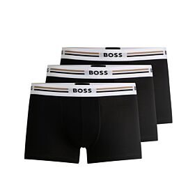 Boss Three-Pack Of Stretch Trunks With Signature Stripe Waistbands Μαύρο