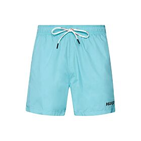 Hugo Quick-Drying Recycled Material Swim Shorts In With Contrast Logo Τιρκουάζ
