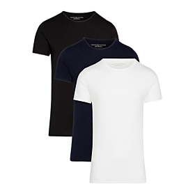 Tommy Hilfiger T-Shirt Cotton Essential 3τμχ Λευκό-Μπλε-Μαύρο