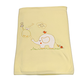 Be Be Bunny Βρεφική Βαμβακερή Κουβέρτα Κούνιας 110*80cm Elephant Αγόρι Κίτρινο
