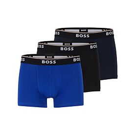 Boss Men Three-Pack Of Stretch Cotton Trunks With Logo Waistbands Multipack