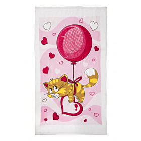 Talaris Παιδική Πετσέτα Μπάνιου Cat With Balloon 80x140 Ροζ