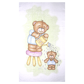 Talaris Παιδική Πετσέτα Μπάνιου Bear With Watercan 80x140 Λαχανί