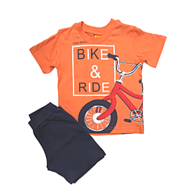 Trax Βρεφικό Σέτ Αγόρι Bike And Ride Πορτοκαλί-Μπλέ Μαρίν