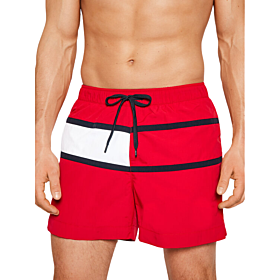 Tommy Hilfiger Medium Drawstring Mid Length Slim Fit Swim Shorts Κόκκινο
