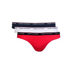 Tommy Hilfiger Woman Stretch Cotton Bikini 3-Pack Μπλέ-Λευκό-Κόκκινο