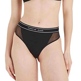 Tommy Jeans High Waist Thong Μαύρο