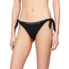 Tommy Hilfiger Tonal Logo Side Tie Bikini Bottom Μαύρο