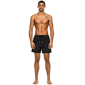 Diesel Bmbx Waver Mid Length Swim Shorts In Metallic Nylon Μαύρο 