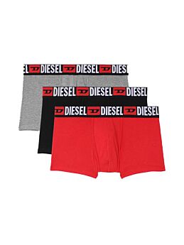 Diesel Damien Cotton Stretch Trunks 3pack Μαύρο-Γκρί-Κόκκινο