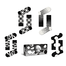 Happy Socks 4-Pack Gift Set Black & White Socks