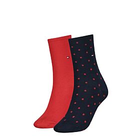 Tommy Hilfiger Γυναικεία Κάλτσα Σετ 2 Ζευγαριών Μπλέ-Κόκκινο