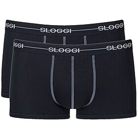 Sloggi Men Boxer Start Hipster Μαύρο-Μαύρο 2τεμ