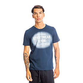 Paco & Co T-Shirt Streetwear Demin Σκούρο Μπλε