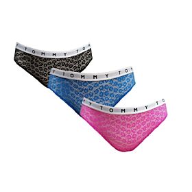 Tommy Hilfiger Woman Floral Lace Bikini 3-Pack Μαύρο-Μπλε-Ροζ