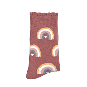 Ysabel Mora Βαμβακερή Κάλτσα Rainbow Ροζ Σκούρο