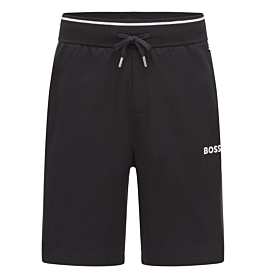 Boss Cotton Blend Shorts With Embroidered Logo Μαύρο