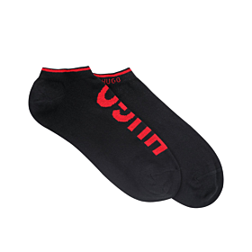 Hugo Boss Ankle Socks In A Cotton Blend 2pcs Μαύρο