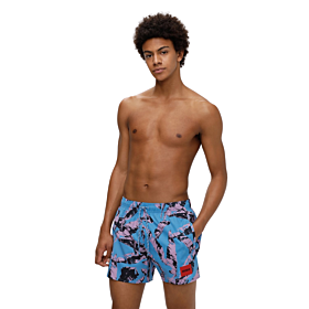 Hugo Men Printed Swim Shorts In Quick-Drying Recycled Material Μπλε Ραφ