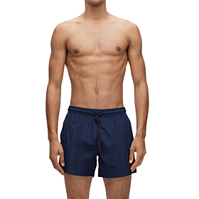 Hugo Recycled Material Swim Shorts With Logo Label Μπλε