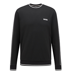Boss Cotton Blend Sweatshirt With Embroidered Logo Μαύρο