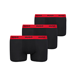 Hugo Men Three Pack Of Logo Boxer Cotton Stretch Μαύρο