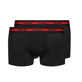 Hugo Men Two Pack Of Logo Boxer Cotton Stretch Μαύρο-Μαύρο