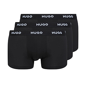 Hugo Men Three Pack Of Logo Boxer Cotton Stretch Μαύρο