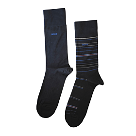 Boss Socks Regular Length Stripes 2τμχ Σκούρο Μπλε