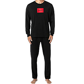 Hugo Men Pyjama With Red Logo Μαύρο
