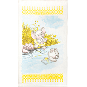 Talaris Παιδική Πετσέτα Μπάνιου Elephant Bear 80x140 Σιέλ-Κίτρινο