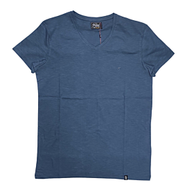 Paco & Co T-Shirt V Μονόχρωμο Μπλε Ραφ