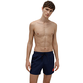 Hugo Dominica Quick-Drying Swim Shorts With Red Logo Μπλέ