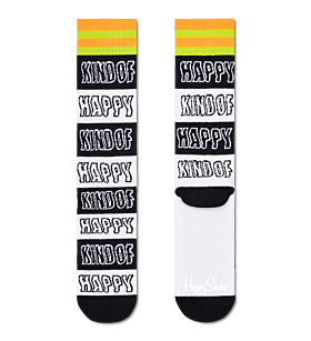 Happy Socks Happy Stripe Crew Άσπρο-Μαύρο