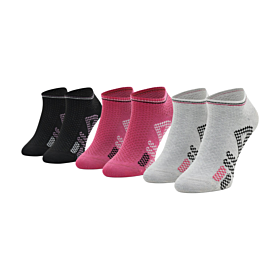 Fila Γυναικεία Αθλητική Κάλτσα Σοσόνι F6648 Γκρι Μελανζε-Ροζ-Μαύρο