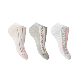 Fila Γυναικεία Αθλητική Κάλτσα Σοσόνι F6650 Λευκό-Γκρι-Ροζ